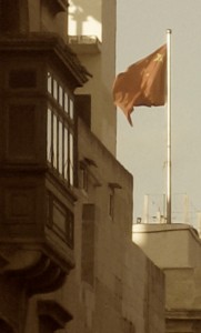 China flag in Valletta